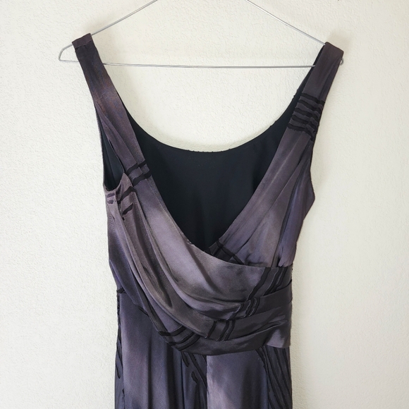 Rex Lester/Andrea Polizzi Black Grey Silver Silk Formal Evening Maxi Dress Sz 4 - Picture 4 of 7